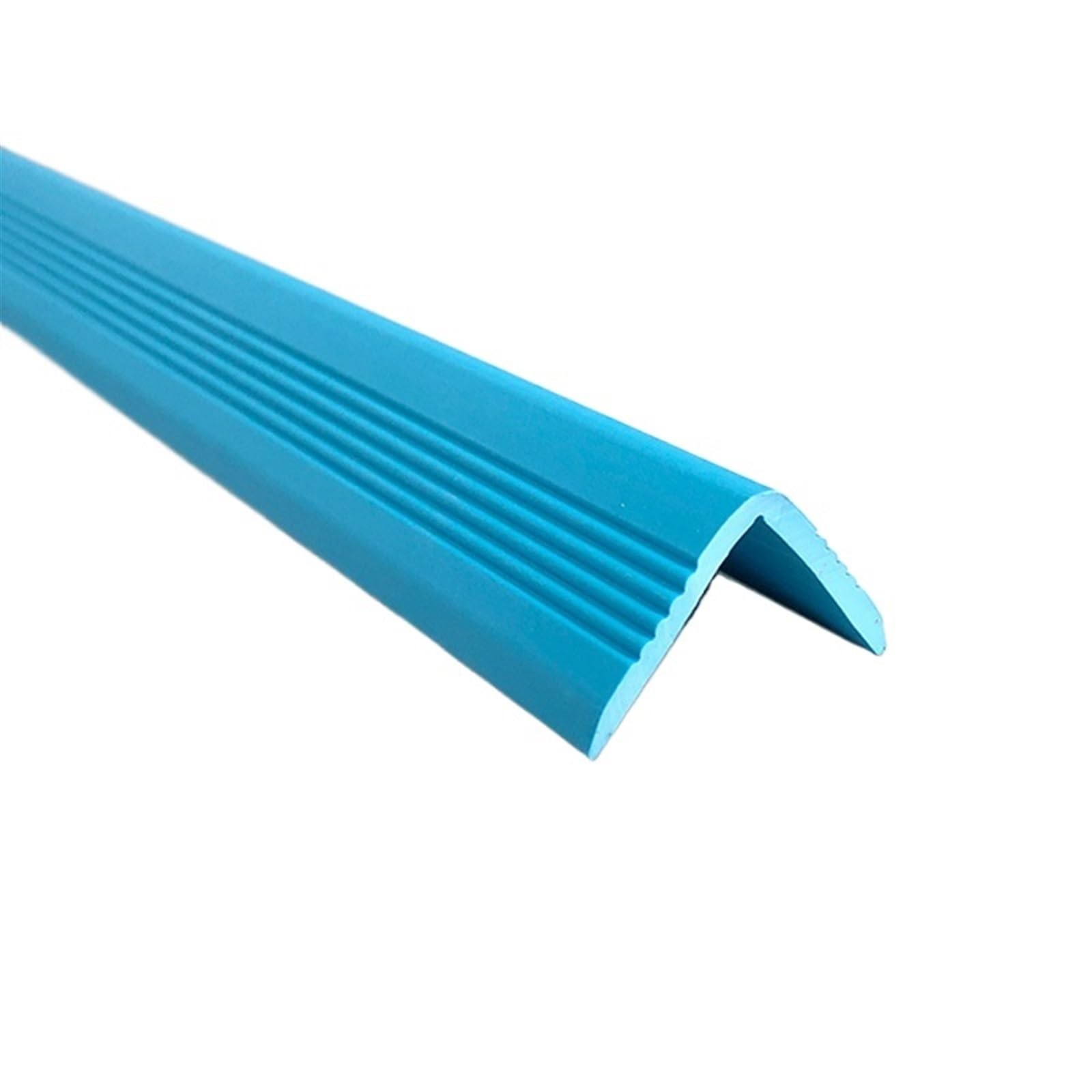 10Meters Stair Nosing Self Adhesive Edge Protector, Wall Corner Waterproof Edging Anti Slip Trim PVC Strips Staircase Step Treads(Light Blue,2.5x2.5CM 10meter)
