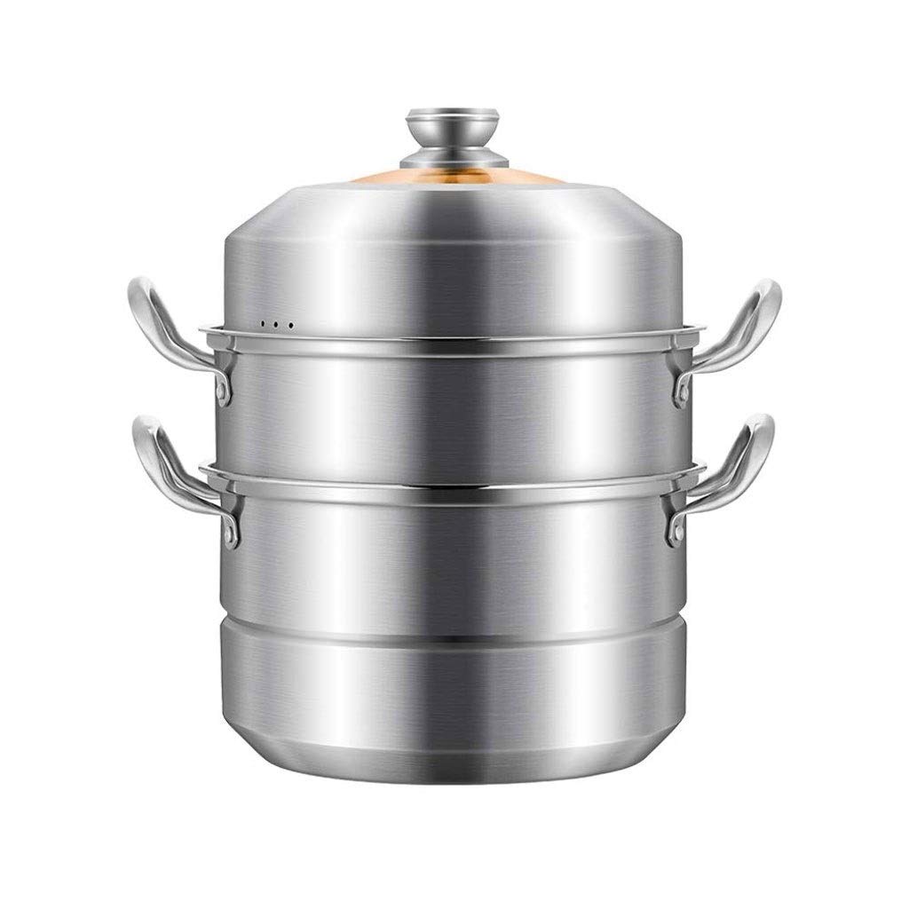 GTHTUHFD Stainless Steel Steamer 304 Soup Pot, Multifunctional 32Cm3 Layer Large Commercial Induction Cooker And Gas Stove,