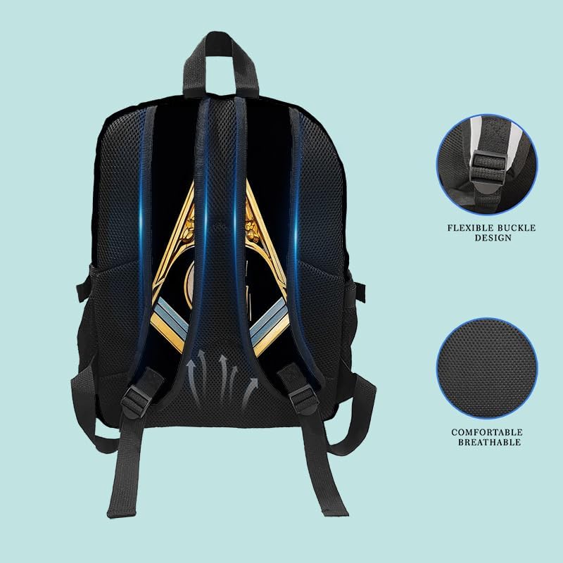 Master Masonic Backpack With Adjustable Straps Multi-Functional Daypack For Laptop, Travel, Hiking & Daily Use
