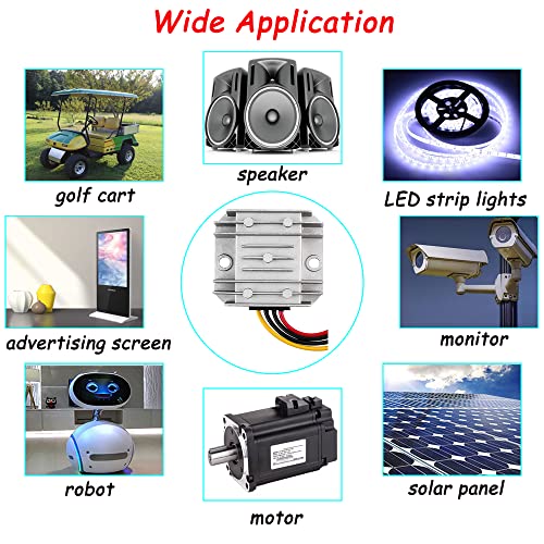 Image of DC Voltage Converter - Regulator Boost Buck Converter Reducer 8V-40V Step Up Down to 12V 3A 36W for Golf Cart Club Car LED Light,Waterproof Power Supply Transformer Volt Module