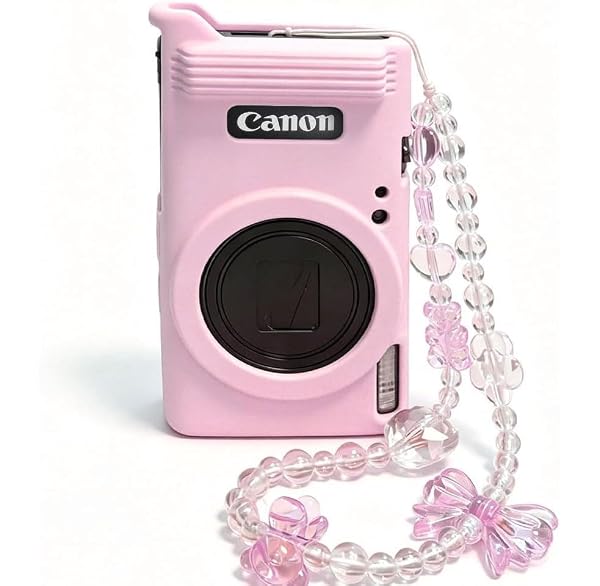 TUOOUT Silicone Case for Canon PowerShot IXY 650/ELPH 360 Cameras, Soft Silicone Camera Case, Slim Fit Scratch-Resistant Portable Protective Case for Camera Body .Give a Crystal Chain(Pink) by TUOOUT - Used condition - US$6.88