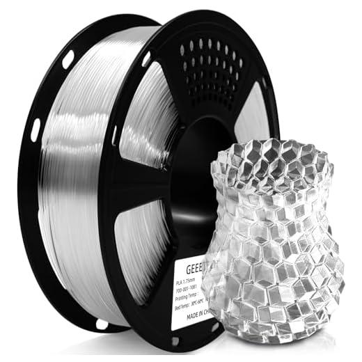 ⚡ Geeetech Clear PLA Filament 1.75mm, Excellent Transparency, Neatly Wound 3D Printer Filament 1kg(2.2lbs), Transparent PLA Fit Most FDM 3D Printers
