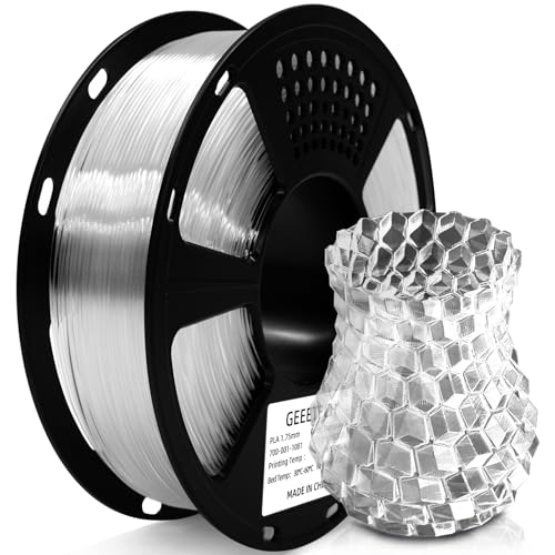 Image of Geeetech Clear PLA Filament 1.75mm, Excellent Transparency, Neatly Wound 3D Printer Filament 1kg(2.2lbs), Transparent PLA Fit Most FDM 3D Printers