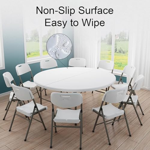 Table ronde pliante de 48 pouces plastique HDPE table pique-nique extérieure - 5