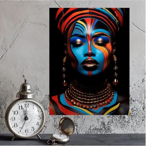 Toile colorée femme africaine art moderne graffiti salon