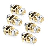 LOQRON Crystal Door Knobs with Lock and Keys, 6 Pack Keyed-Alike Glass Door Knob, Interior Entry Doo
