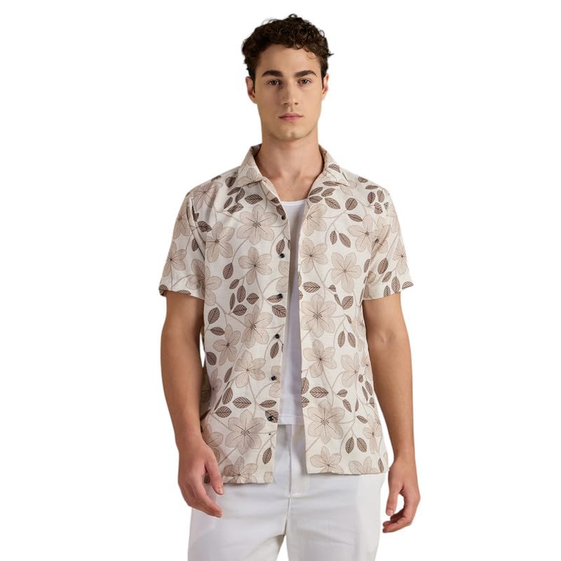 Image of MARK & ALBERT Mens Half Sleeves Printed Shirt