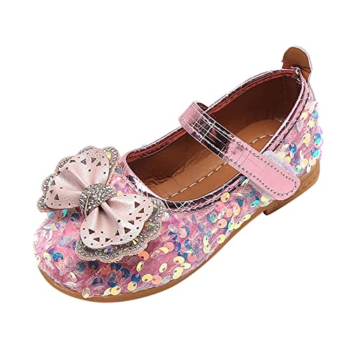 sfdgfhyf Fringe Boots Girls Single Shoes Fashion Autumn Girls Casual Shoes Flat Light Breathable Hook (Pink, 3.5-4 Years Toddler)