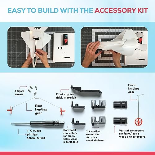 Image of POWERUP 4.0 F-22 Jet Airplane Kit Smartphone App Controlled RC Plane Motor | DIY Outdoor Stem Project for Aviation Makers. Premium Gift Pack for Experienced Hobbyist Pilots. Cool Tech RC Airplane Gadget