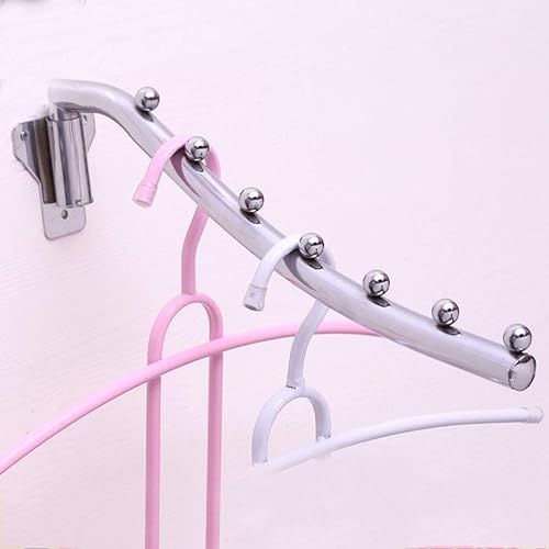 Miniatura 5 de Paquete de 2 percheros plegables montados en la pared, colgador plegable desmontable resistente con brazo oscilante, gancho de ropa de acero