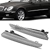 NJSBYL E320 E350 E550 E63 AMG LED Side Marker Lights For 2007-2009 Mercedez Benz E-Class W211 Facelift Clear Lens Sidemarker White LED Turn Signal Driving Running Lights OEM 2118200921