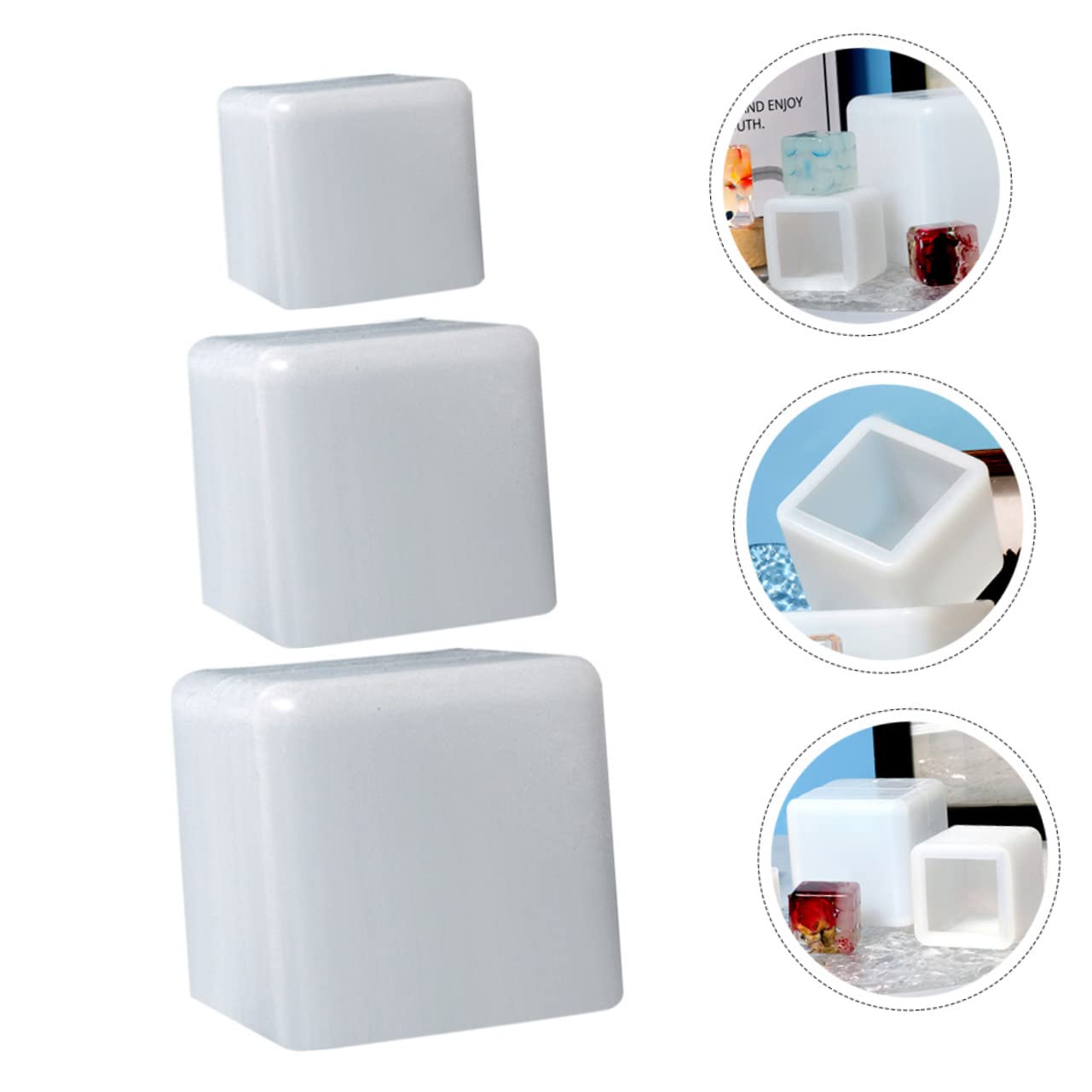 NUOBESTY 15pièces Moule à Cube Silicone Moules DIY Époxy pour Décorations Artisanales Et Bougies Carrés Pratiques Et Flexibles pour Bricolage Et Fêtes