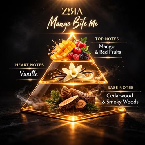 Image of ZIRA Mango Bite Me Eau de Parfum - Fruity Woody Mango Fragrance for Men & Unisex, Sweet Tropical Notes for Daily & Formal Wear (100ml)