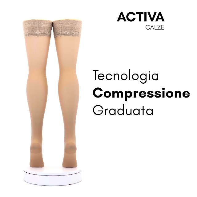 2 Paia Calze Autoreggenti Compressione Graduata Donna 140 Denari Mm - 5