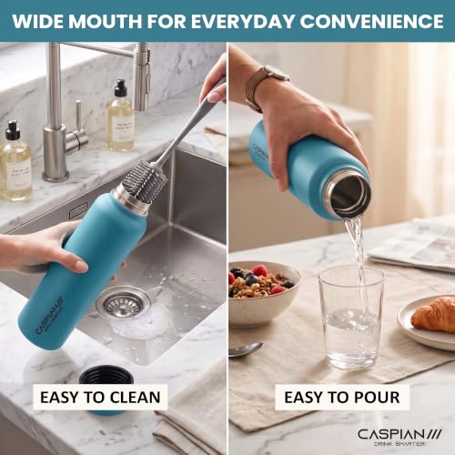 Image of CASPIAN / / / Astra Stainless Steel Water Bottle 1 litre (1000 ml) | Single Wall, Leakproof & BPA-Free | Reusable Metal Bottle for Fridge, Home, Office, Gym, School & Travel, Tropical Teal, Pack of 1