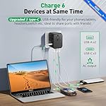 Universal Travel Adapter International Plug - European Travel Plug Adapter Worldwide US AUS EU UK Spain Germany Ireland Italy - All-in-one Travel Outlet Power Adapter with 3 USB C 2 USB A - Image 3