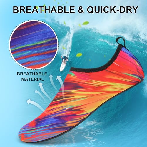 Men Women Water Shoes Unisex Beach Swim Shoes Minimalist Aqua Socks Barefoot for Diving Surfing Boating Sunset3