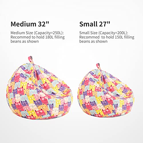 Nobildonna Stuffed Animal Storage Bean Bag Chair Cover Only For Kids Girls Toddler, Large Beanbag Chair Without Filling For Organizing Children Soft Plush Toys #TOP3