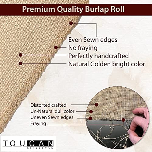 Image of Premium Jute Table Runner Ready to use 12 Inch x 48 Inch Set 3 Piece | 15x14 Weave, 50 Yarn /10cm | Natural Burlap Kapda for Diwali Craft, Home Decor, Wedding Decoration, Gift Wrapping