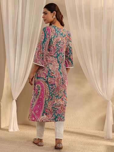 Image of Libas Printed Cotton Straight Kurta Suit