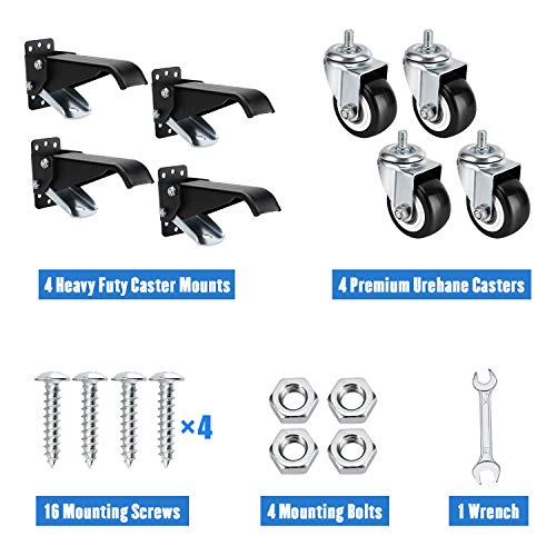 Dozawa Workbench Stepdown Caster, 600 Lbs Set Of 4 Durable Heavy Duty Steel And 2 Mode 600 Lbs Set Of 4 Construction Urethane Wheels #TOP5