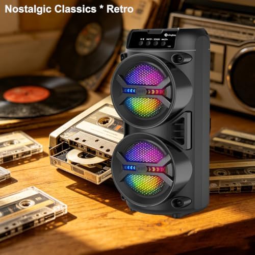 Portable Wireless Bluetooth Speaker with RGB LED Dual Woofer — view 7