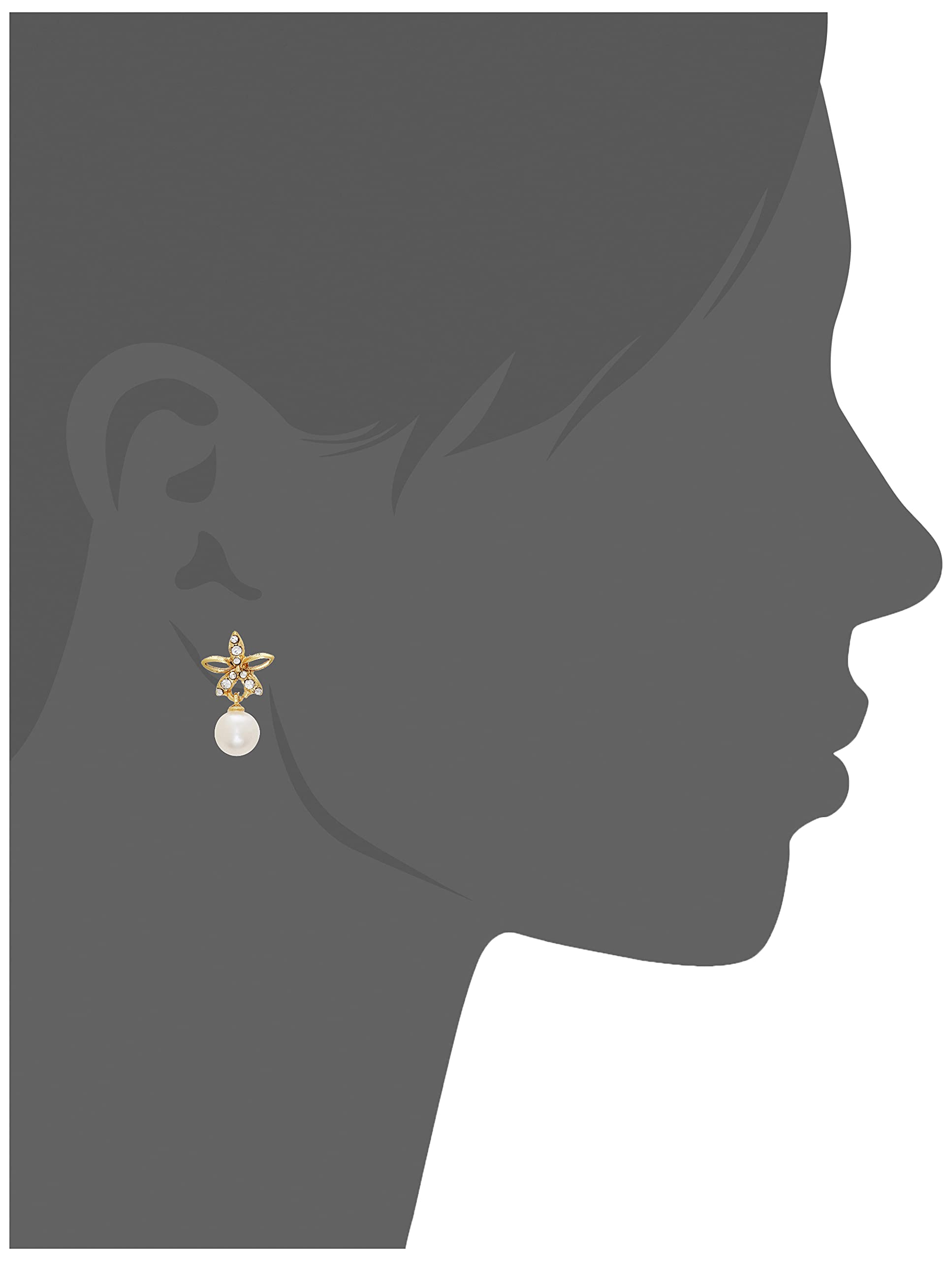 24kt Plated Floral Earring w/ Austrian Crystals & Pearls