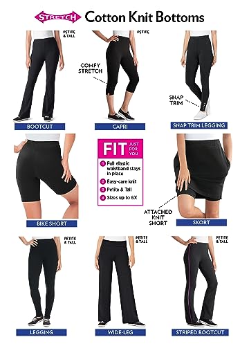 Woman Within Women's Plus Size Stretch Cotton Legging - 6X, Raspberry Pink #TOP4