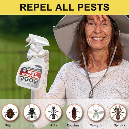 Pest Control Spray for Home and Garden,Pest Repellent for Indoor and Outdoor Use, Indoor Pest Control Spray, Natural Repel Ant, Roach, Fly, Spider, Flea, Bug and Mosquito Repellent-12 oz - Thumbnail 2