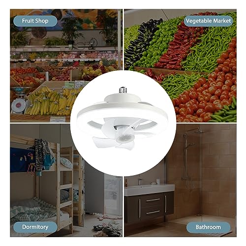 Ventilateur électrique E27 anti-chaleur à 3 vitesses avec éclairage dimmable - 3