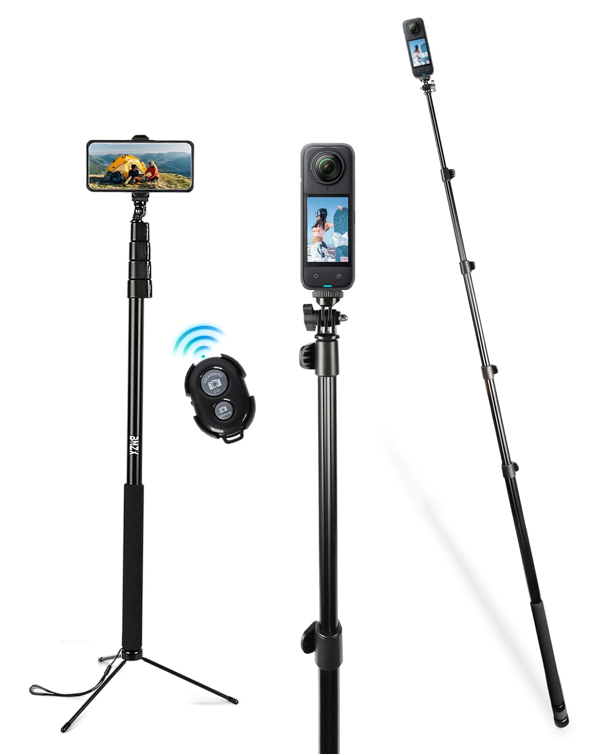 BMZX 118" Long Selfie Stick for 360 Cameras