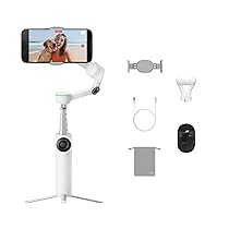 Insta360 Flow 2 Pro Pack Vlog Bianco- Gimbal per smartphone pieghevole, Tracciamento con Apple DockKit, Selfie stick e treppiedi integrati, Telecomando, Spotlight, Supporto da zaino