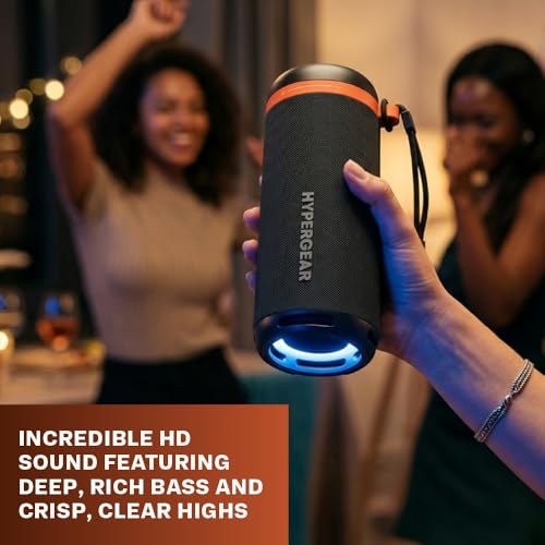 Image of HyperGear SoundTower Bluetooth Speaker - Portable Speaker with Bluetooth, Wireless BT5.4 Connection, Loud Boosted Bass HD Sound, Compact Design for Indoor & Outdoor Use