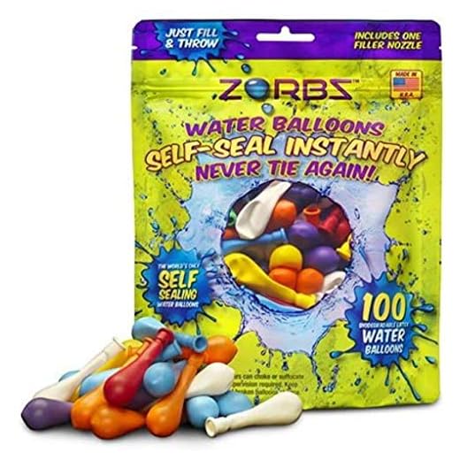Zorbz Seal-Sealing Water Balloons with Filler Nozzle (100 Count)