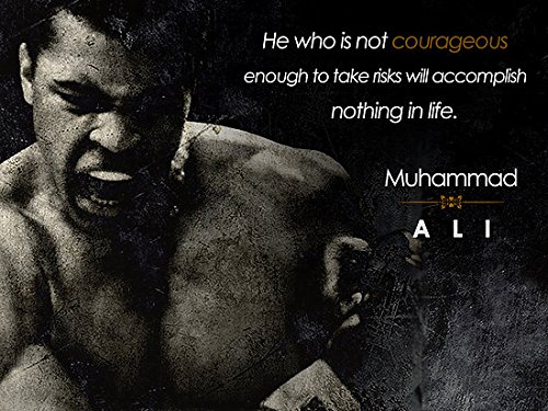 bpaMuhammad Ali Poster Be Courageous Quote Art Print, 18" x 24"