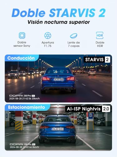 Dashcam 4K DDPAI Z60 Pro, dispositivo premium con doble cámara STARVIS 2 y sensor IMX678 5