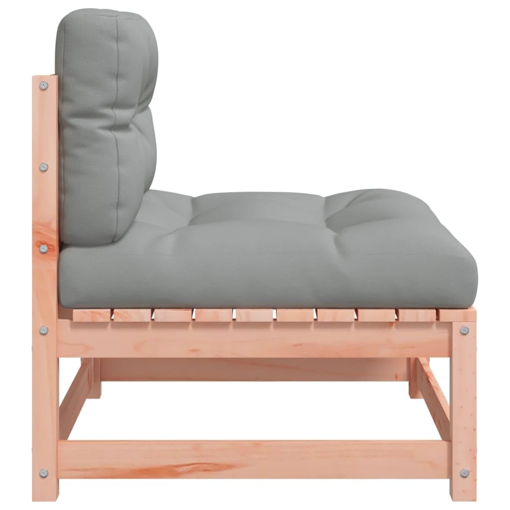 Gecheer Panca da giardino modulare, 2 pezzi, senza braccioli, con cuscini, per giardino, esterni, lounge, divani componibili, panche da giardino, mobili da giardino