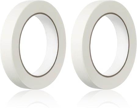 2 Rolls Writable Freezer Tape, 55 Yards Removable Refrigerator Labels, Easy Tear Masking Tape, Low Temperature Resistant Residue Free for Kitchen Food Containers Dispenser White