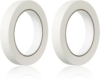 2 Rolls Writable Freezer Tape, 55 Yards Removable Refrigerator Labels, Easy Tear Masking Tape, Low Temperature Resistant Residue Free for Kitchen Food Containers Dispenser (White)