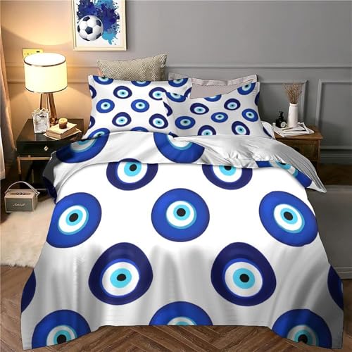 Parure de lit oeil bleu imprimé 3D pour une chambre ado moderne