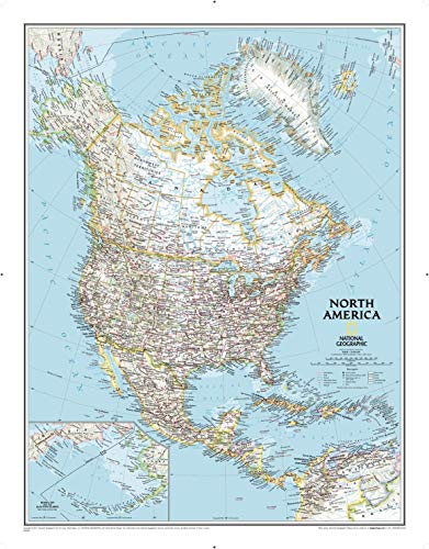 National Geographic North America Wall Map - Classic (23.5 x 30.25 in) (National Geographic Reference Map)