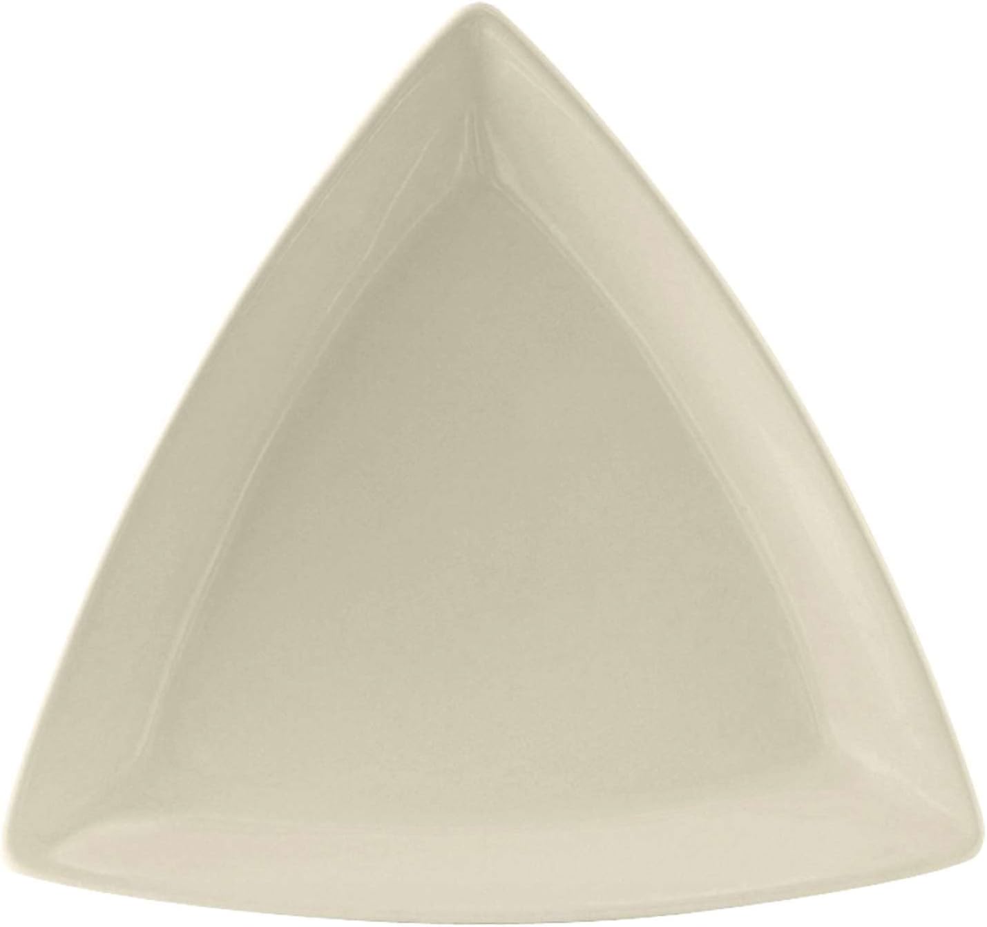 Tuxton China BWZ-1248 Plate, 12-1/2", Triangular, Rolled Edge, Microwave and Dishwasher Safe, Oven Proof, Fully Vitrified, Ceramic, DuraTux, White, Pack of 6