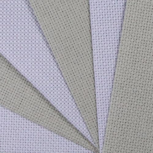 Image of KCS 4 /6 pc of 12 inch x 18 inch(30cmx45cm) 16 Count Cotton Aida Cloth Cross Stitch Fabric (6 pc,Light Steel Grey+Medium Grey)