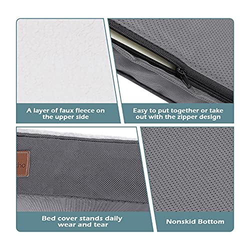Aplatho Memory Foam Dog Bed, Dog Mat for Medium Large Dogs, Orthopedic Egg Crate Pet Bed Mattress with Removable… - Image 6
