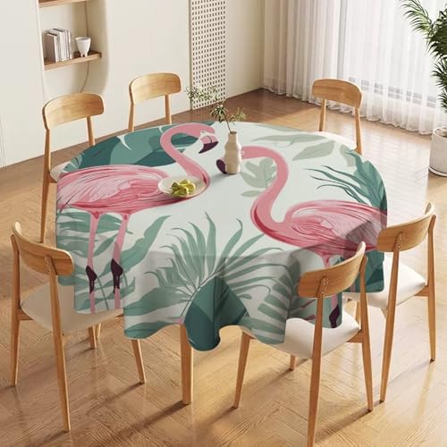 Nappe ronde lavable en machine pour protéger la table de terrasse