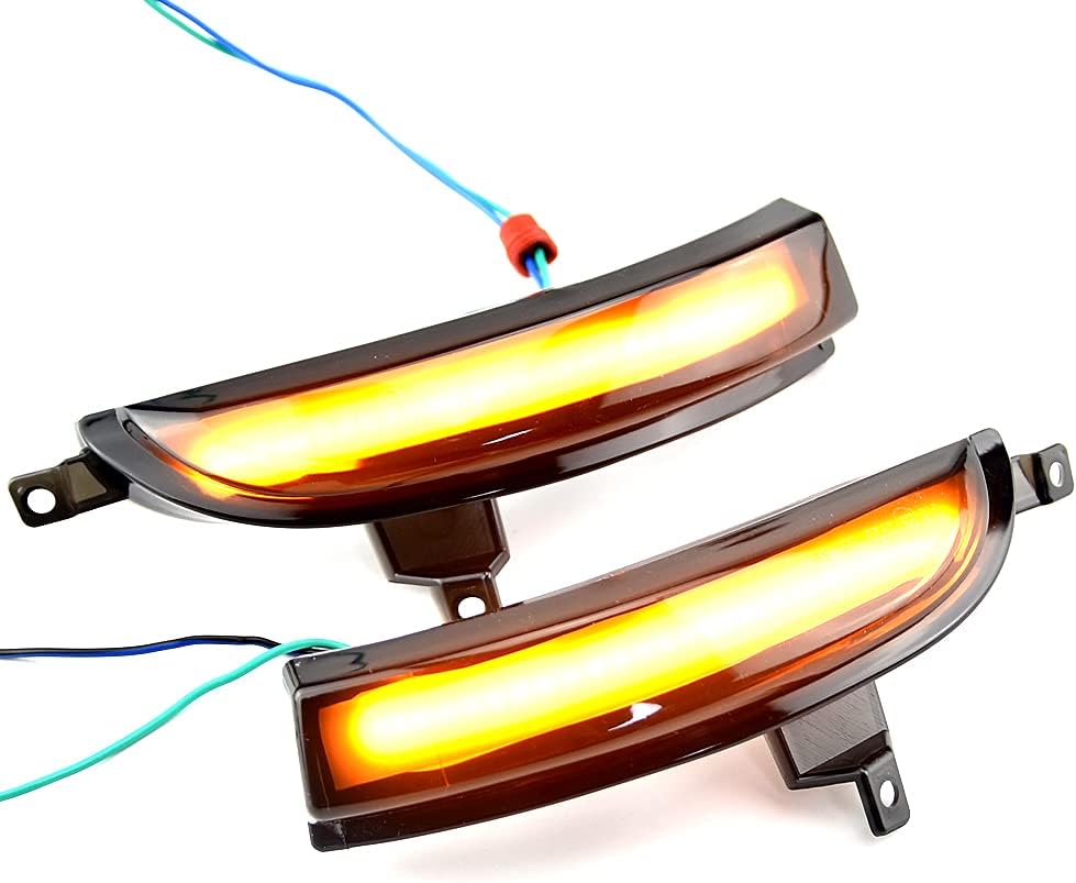 2pcs Dynamic Sequential Blink LED Side Mirror Turn Signal Light Assembly Compatible with Re-nault Ko-leos HY 2011-2017