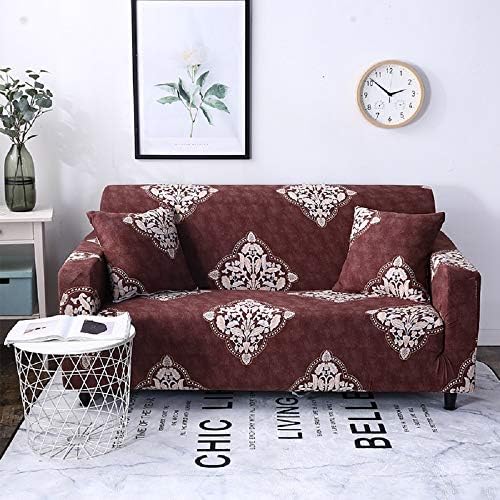 Lamberia Printed Sofa Cover Stretch Couch Cover Sofa Slipcovers for 4 Cushion Couch with One Free Pillow Case (Grand Ceremony, Sofa-4 Seater)