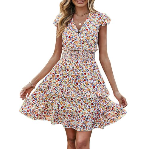 Robe bohème à imprimé floral de créateur avec coupe superposée - 2