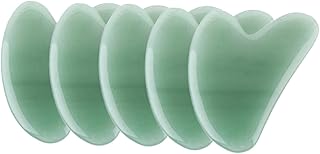 Masaje con piedras naturales Hielo Cuarzo rosa Masajeador Terapia de cuello facial Raspador Cuidado de la salud Masajeador for cara Cuello Cuerpo Guasha 5pcs,5PCS-Verde piedra natural ( Color : 5pcs-a