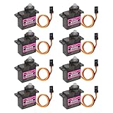 Beffkkip 8PCS MG90S 9g Micro Servo Motor Metal Gear for RC Robot Car Plane Helicopter Mini Servos for Arduino Project